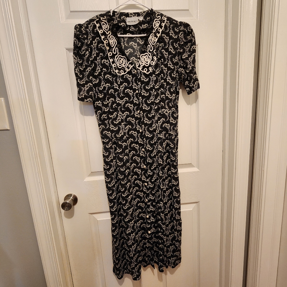 Vintage Caroline Wells floral dress Size 14